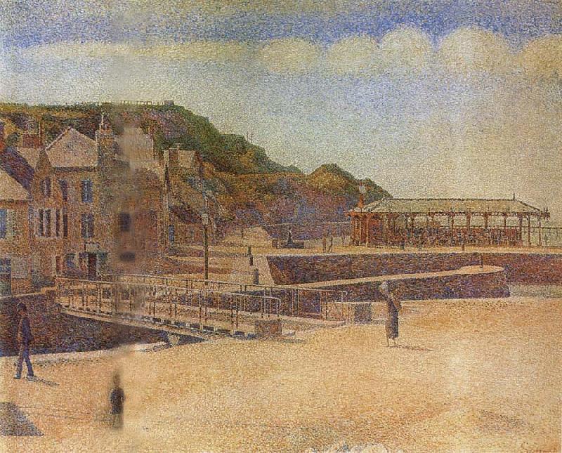 The Bridge of Port en bessin and Seawall, Georges Seurat